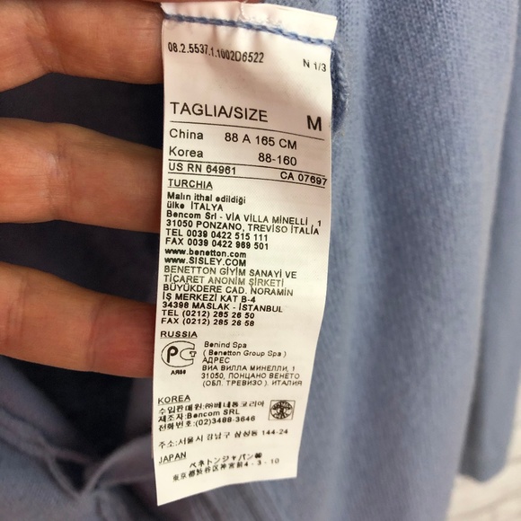 United Colours of Benetton Blue Sweater Medium - Picture 3 of 5